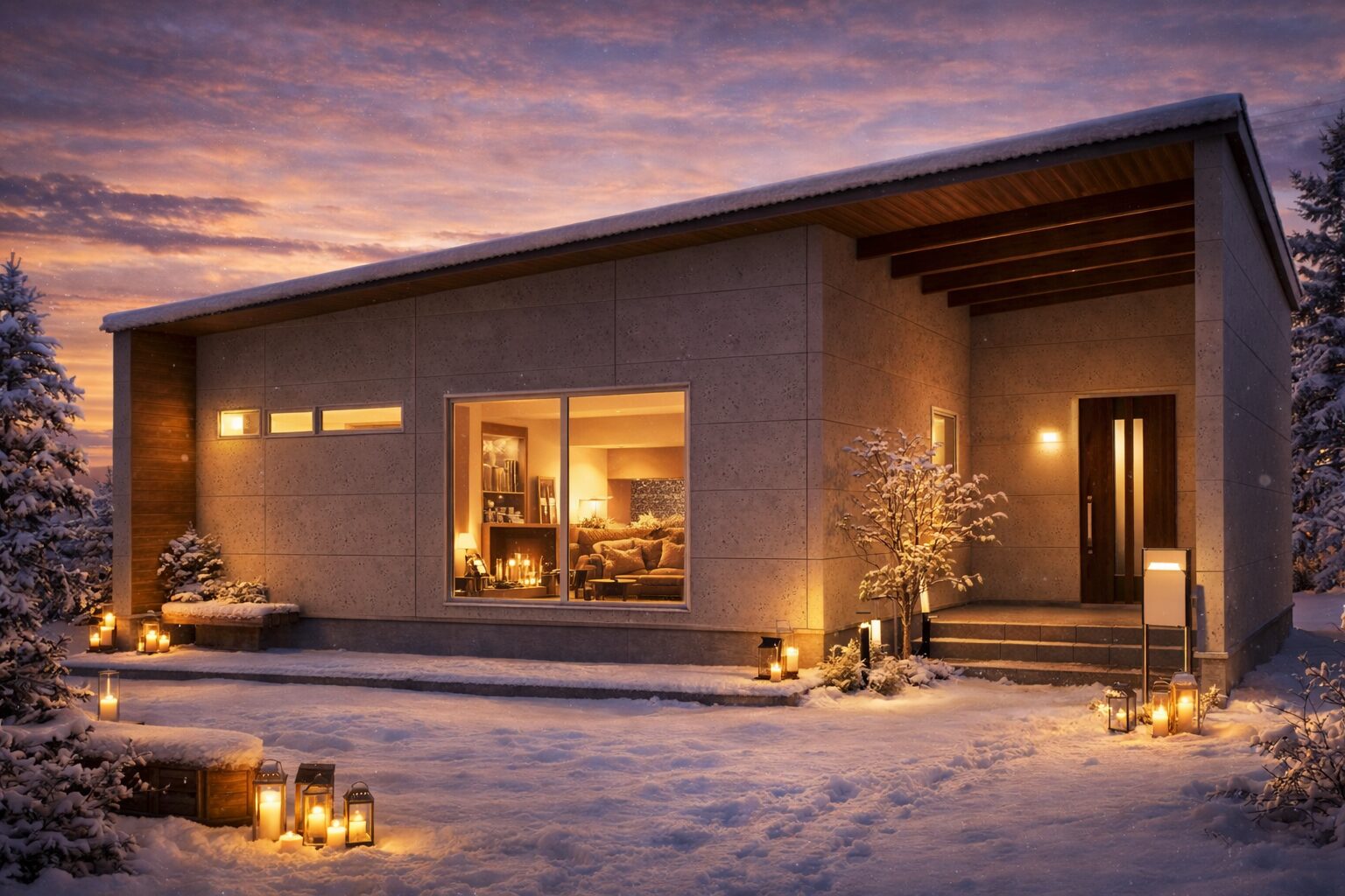 会津で建てる平屋住宅の外観|地中熱床暖房の家