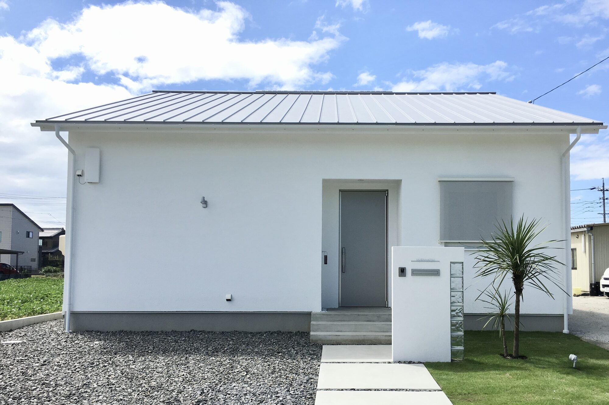 会津で人気のシンプルモダンな平屋住宅外観