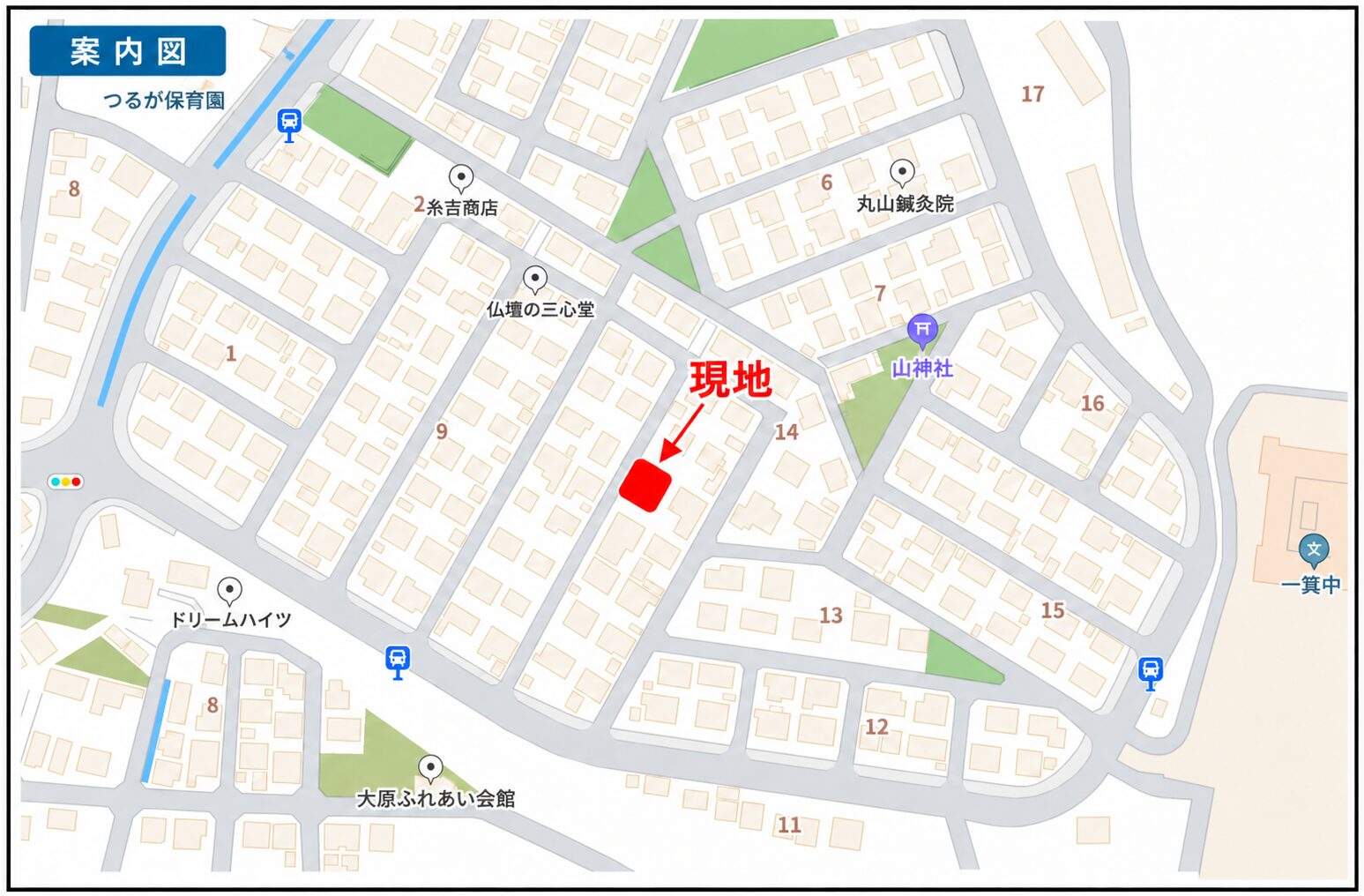会津若松市堤町10-49 新築建売住宅完成見学会の会場案内図